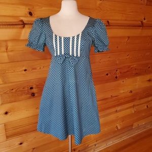 Betsey Johnson Green/Blue & White Polka Dot Cotton